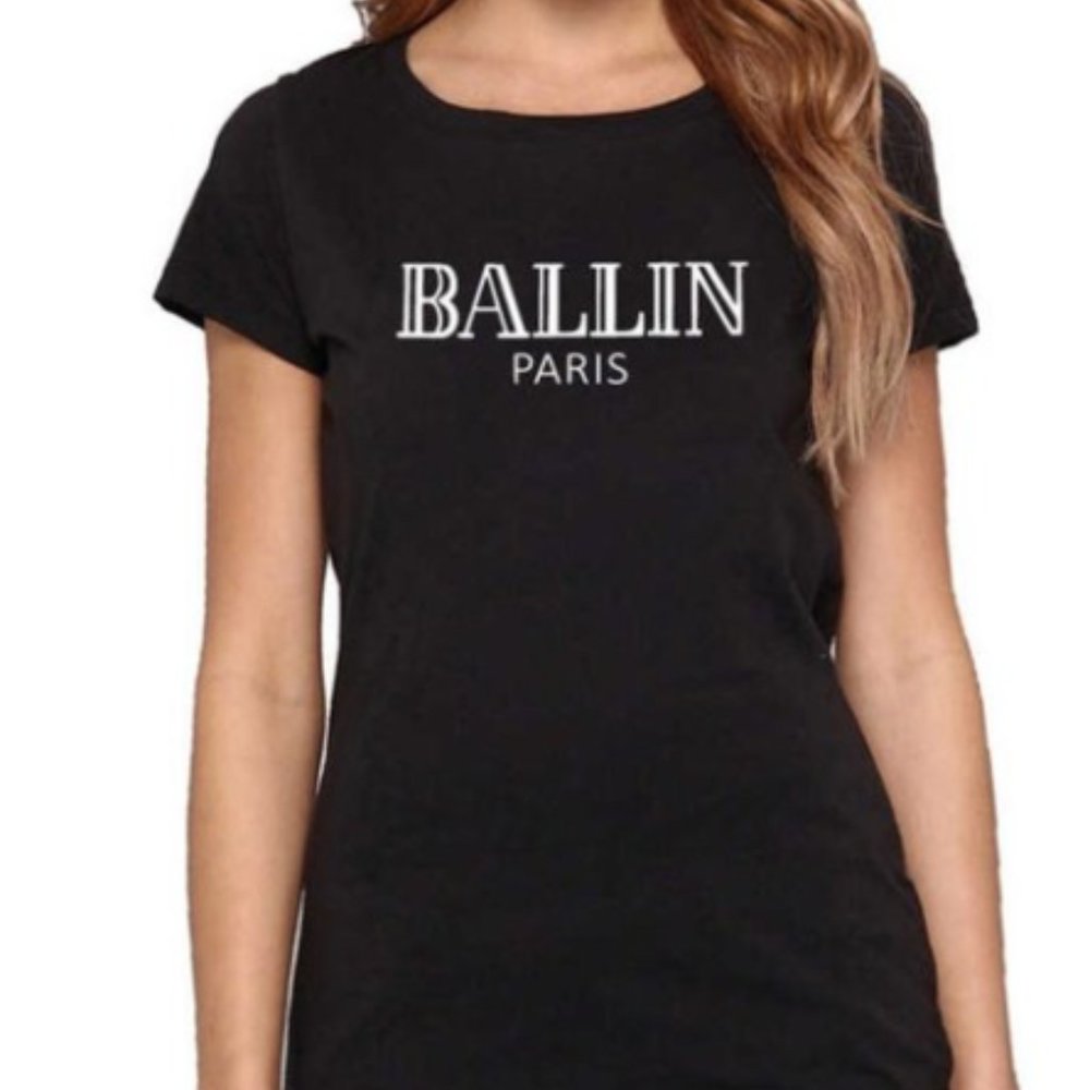 BALLIN Paris (Balmain Ironic Tee T-Shirt), Black, size small